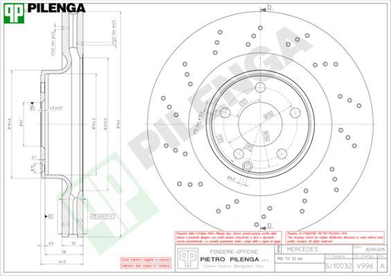 Pilenga V996 - Discofreno autozon.pro