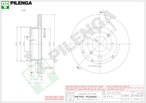 Pilenga V968 - Discofreno autozon.pro