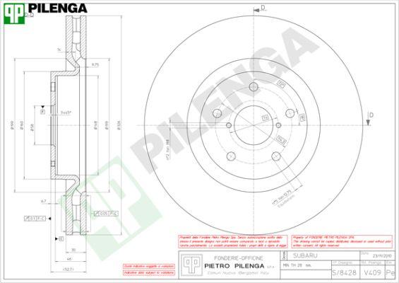 Pilenga V409 - Discofreno autozon.pro