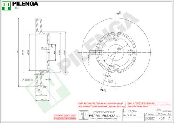 Pilenga V514 - Discofreno autozon.pro