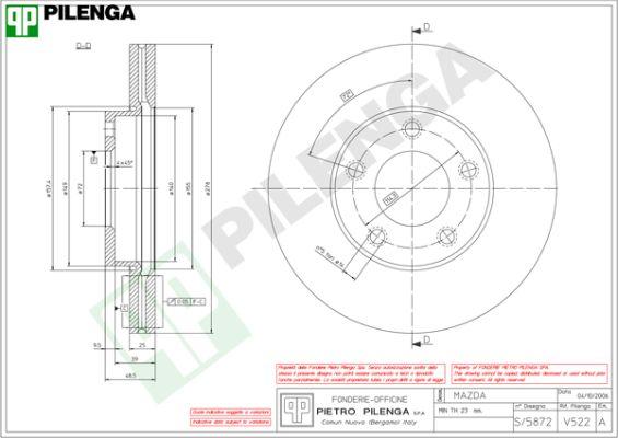 Pilenga V522 - Discofreno autozon.pro