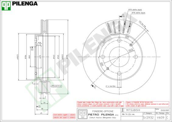 Pilenga V609 - Discofreno autozon.pro