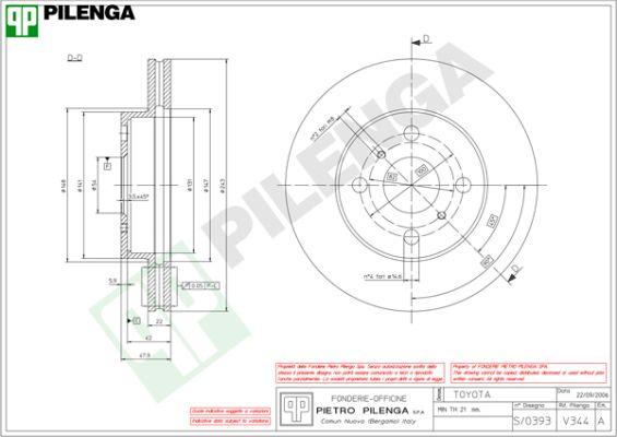 Pilenga V344 - Discofreno autozon.pro