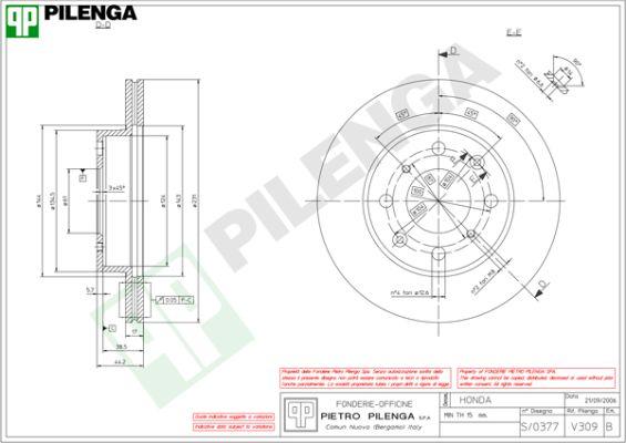 Pilenga V309 - Discofreno autozon.pro