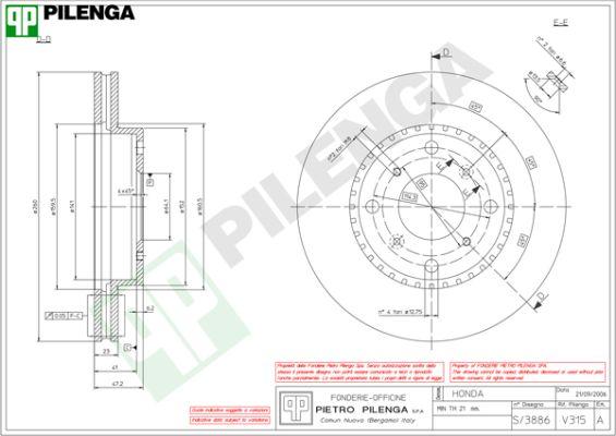 Pilenga V315 - Discofreno autozon.pro