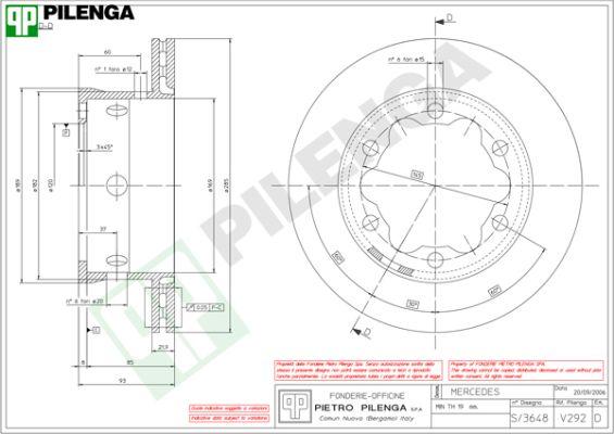 Pilenga V292 - Discofreno autozon.pro