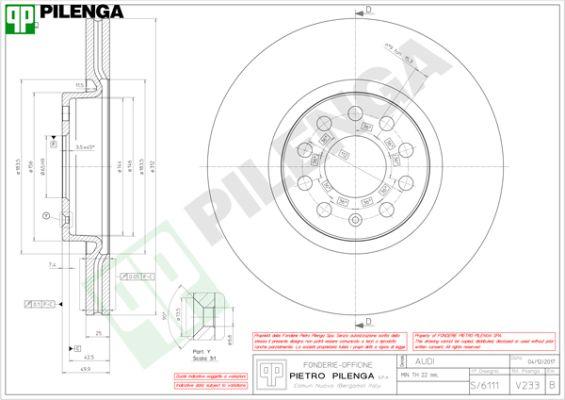 Pilenga V233 - Discofreno autozon.pro