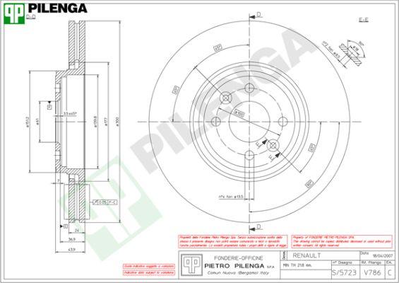 Pilenga V786 - Discofreno autozon.pro