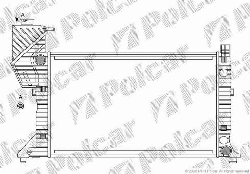 Polcar 506208A2 - Radiatore, Raffreddamento motore autozon.pro