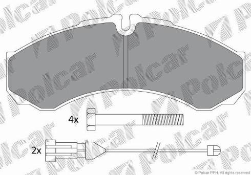 Polcar IE141208-200 - Kit pastiglie freno, Freno a disco autozon.pro