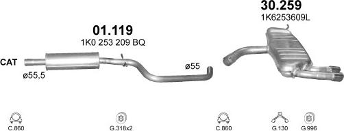 Polmo POLMO90010 - Impianto gas scarico autozon.pro