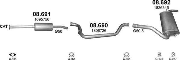 Polmo POLMO01407 - Impianto gas scarico autozon.pro