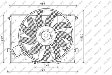 Prasco ME522F002 - Ventola, Raffreddamento motore autozon.pro