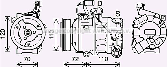 Prasco SAK025 - Compressore, Climatizzatore autozon.pro