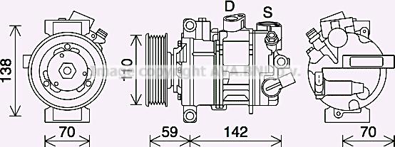 Prasco VNAK401 - Compressore, Climatizzatore autozon.pro