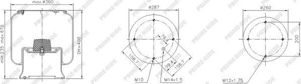 Prime-Ride 1R14-727 - Soffietto, Sospensione pneumatica autozon.pro