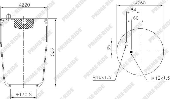 Prime-Ride 1R11-820 - Soffietto, Sospensione pneumatica autozon.pro