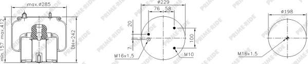 Prime-Ride 1R11-797 - Soffietto, Sospensione pneumatica autozon.pro