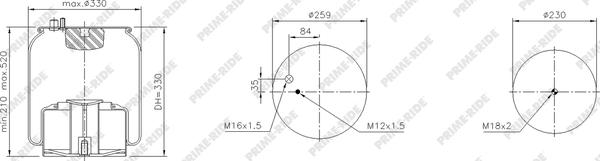 Prime-Ride 1R12-920 - Soffietto, Sospensione pneumatica autozon.pro