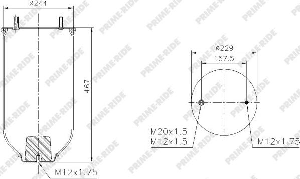 Prime-Ride 1R12-842 - Soffietto, Sospensione pneumatica autozon.pro