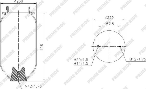 Prime-Ride 1R12-761 - Soffietto, Sospensione pneumatica autozon.pro