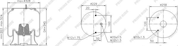 Prime-Ride 1R12-705 - Soffietto, Sospensione pneumatica autozon.pro