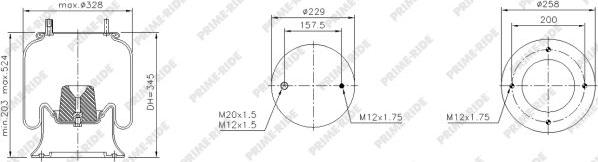 Prime-Ride 1R12-719 - Soffietto, Sospensione pneumatica autozon.pro