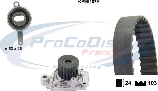 Procodis France KPE9107A - Pompa acqua + Kit cinghie dentate autozon.pro