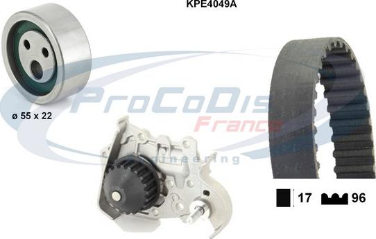 Procodis France KPE4049A - Pompa acqua + Kit cinghie dentate autozon.pro