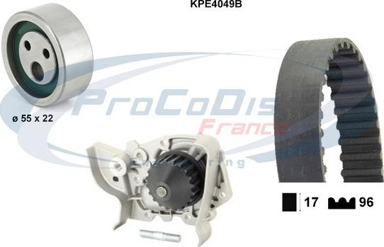 Procodis France KPE4049B - Pompa acqua + Kit cinghie dentate autozon.pro