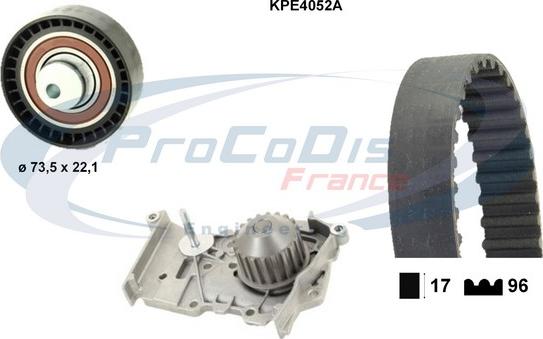 Procodis France KPE4052A - Pompa acqua + Kit cinghie dentate autozon.pro