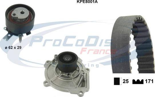 Procodis France KPE8001A - Pompa acqua + Kit cinghie dentate autozon.pro