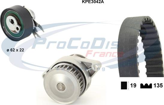 Procodis France KPE3042A - Pompa acqua + Kit cinghie dentate autozon.pro