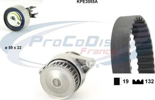 Procodis France KPE3055A - Pompa acqua + Kit cinghie dentate autozon.pro