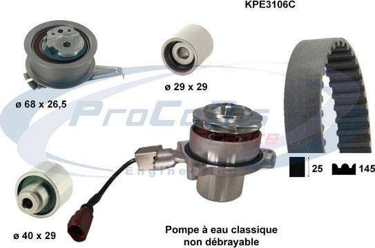 Procodis France KPE3106C - Pompa acqua + Kit cinghie dentate autozon.pro