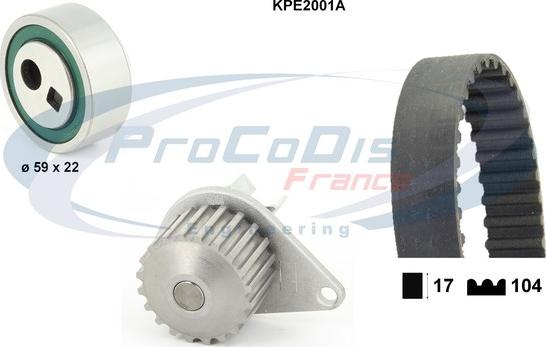 Procodis France KPE2001A - Pompa acqua + Kit cinghie dentate autozon.pro