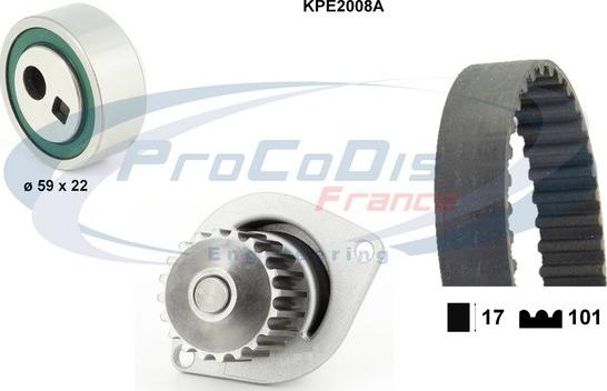 Procodis France KPE2008A - Pompa acqua + Kit cinghie dentate autozon.pro