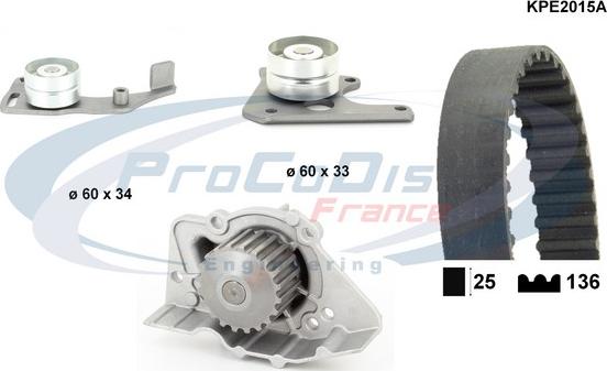 Procodis France KPE2015A - Pompa acqua + Kit cinghie dentate autozon.pro