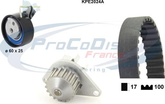 Procodis France KPE2024A - Pompa acqua + Kit cinghie dentate autozon.pro