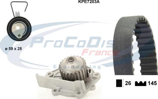 Procodis France KPE7203A - Pompa acqua + Kit cinghie dentate autozon.pro