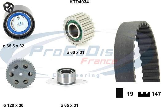 Procodis France KTD4034 - Kit cinghie dentate autozon.pro