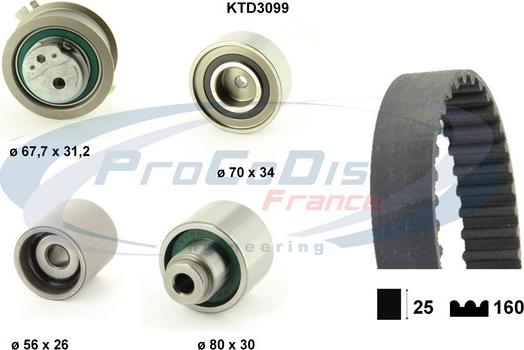 Procodis France KTD3099 - Kit cinghie dentate autozon.pro