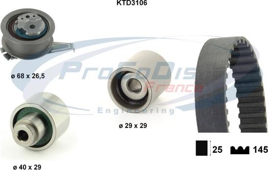 Procodis France KTD3106 - Kit cinghie dentate autozon.pro