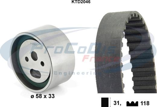 Procodis France KTD2046 - Kit cinghie dentate autozon.pro