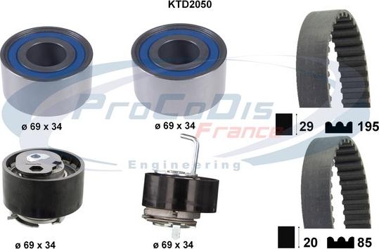 Procodis France KTD2050 - Kit cinghie dentate autozon.pro