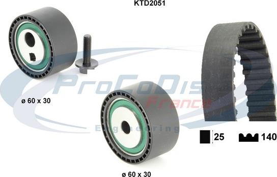 Procodis France KTD2051 - Kit cinghie dentate autozon.pro