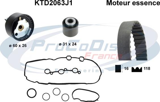 Procodis France KTD2063J1 - Kit cinghie dentate autozon.pro