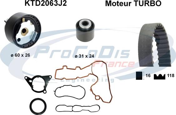 Procodis France KTD2063J2 - Kit cinghie dentate autozon.pro