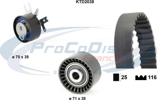 Procodis France KTD2038 - Kit cinghie dentate autozon.pro