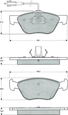 Procodis France PF1505 - Kit pastiglie freno, Freno a disco autozon.pro